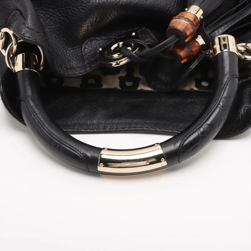 Black Indy leather 2way bag
