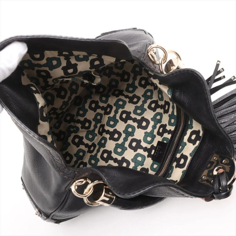 Black Indy leather 2way bag