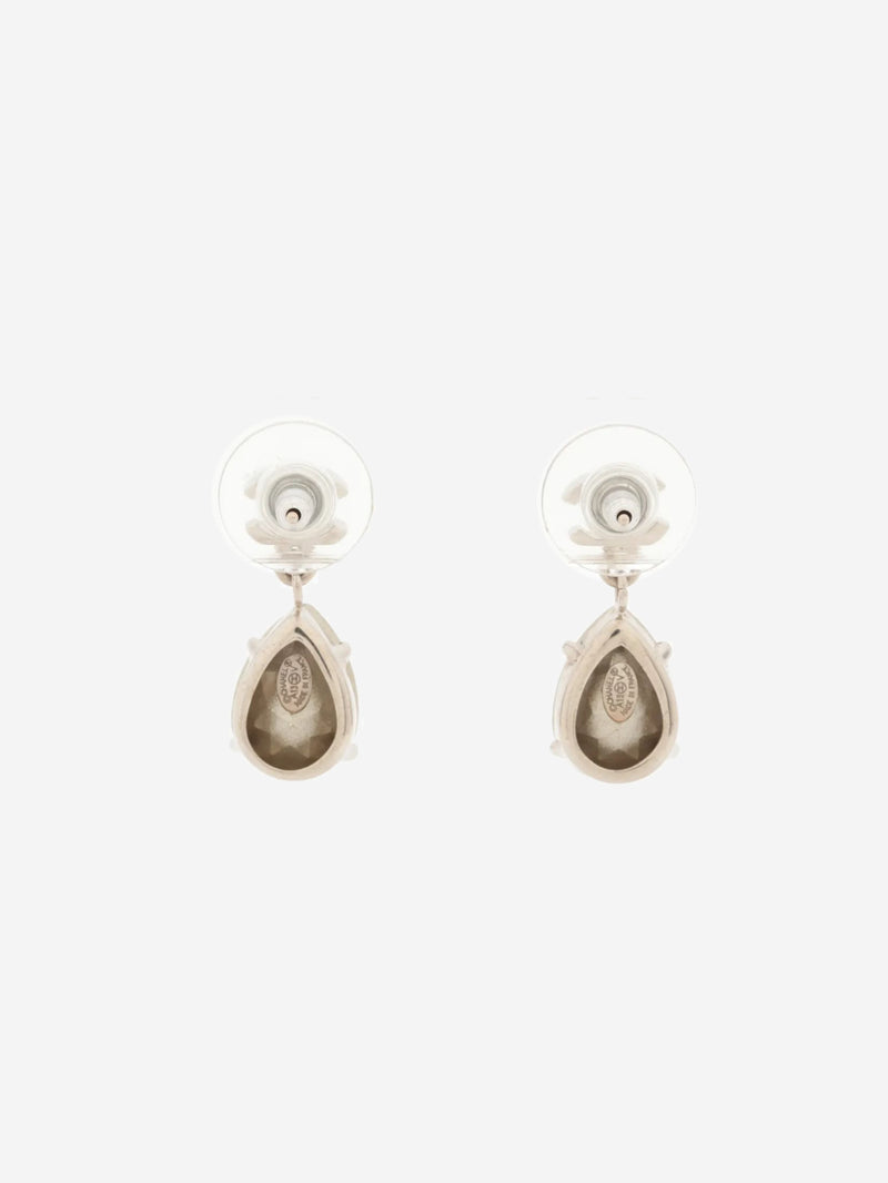 Silver Coco Mark A13V rhinestone earrings