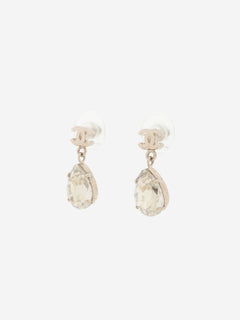 Silver Coco Mark A13V rhinestone earrings