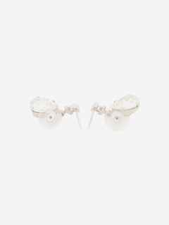 Silver Coco Mark A13V rhinestone earrings