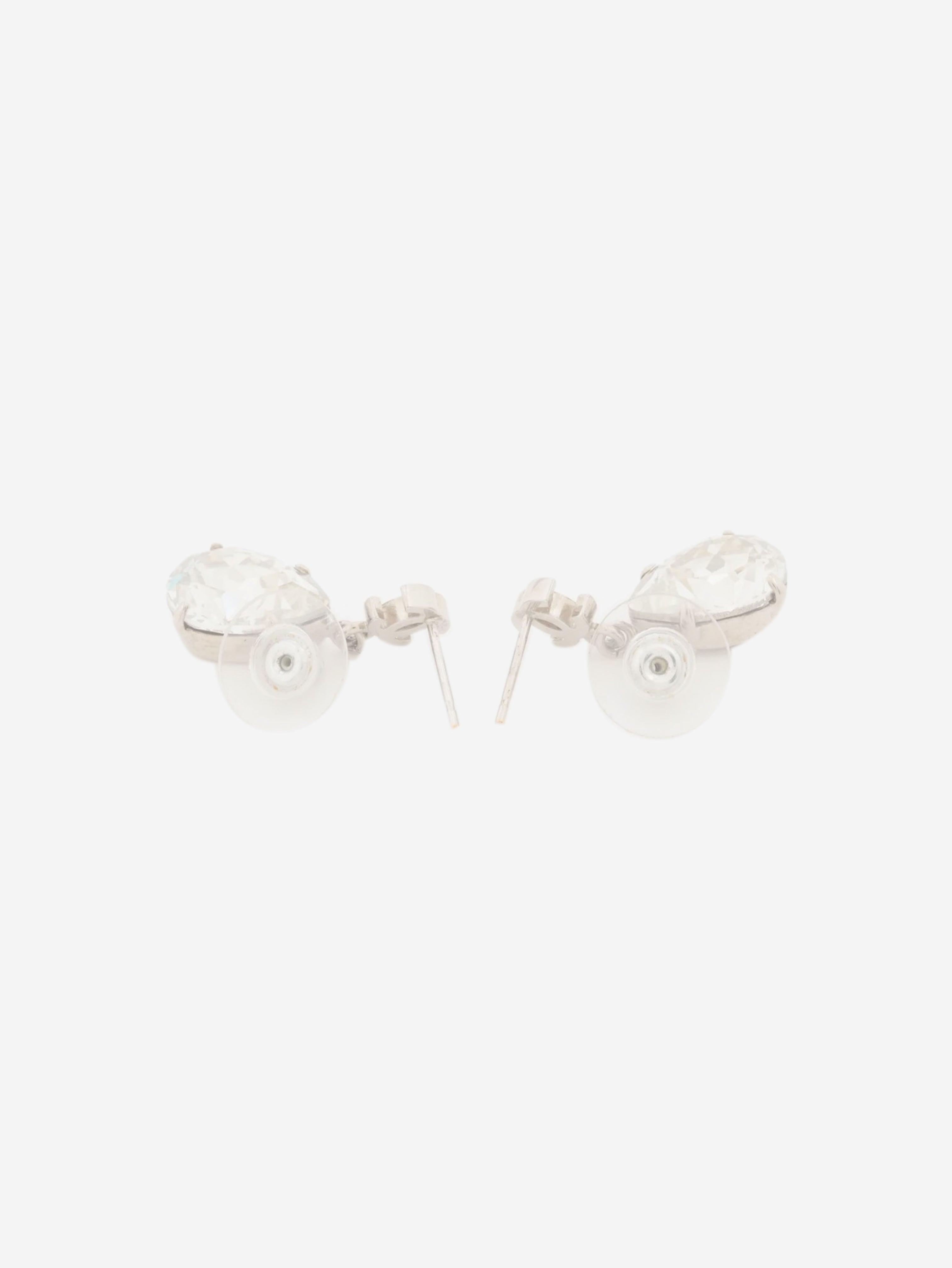 Silver Coco Mark A13V rhinestone earrings