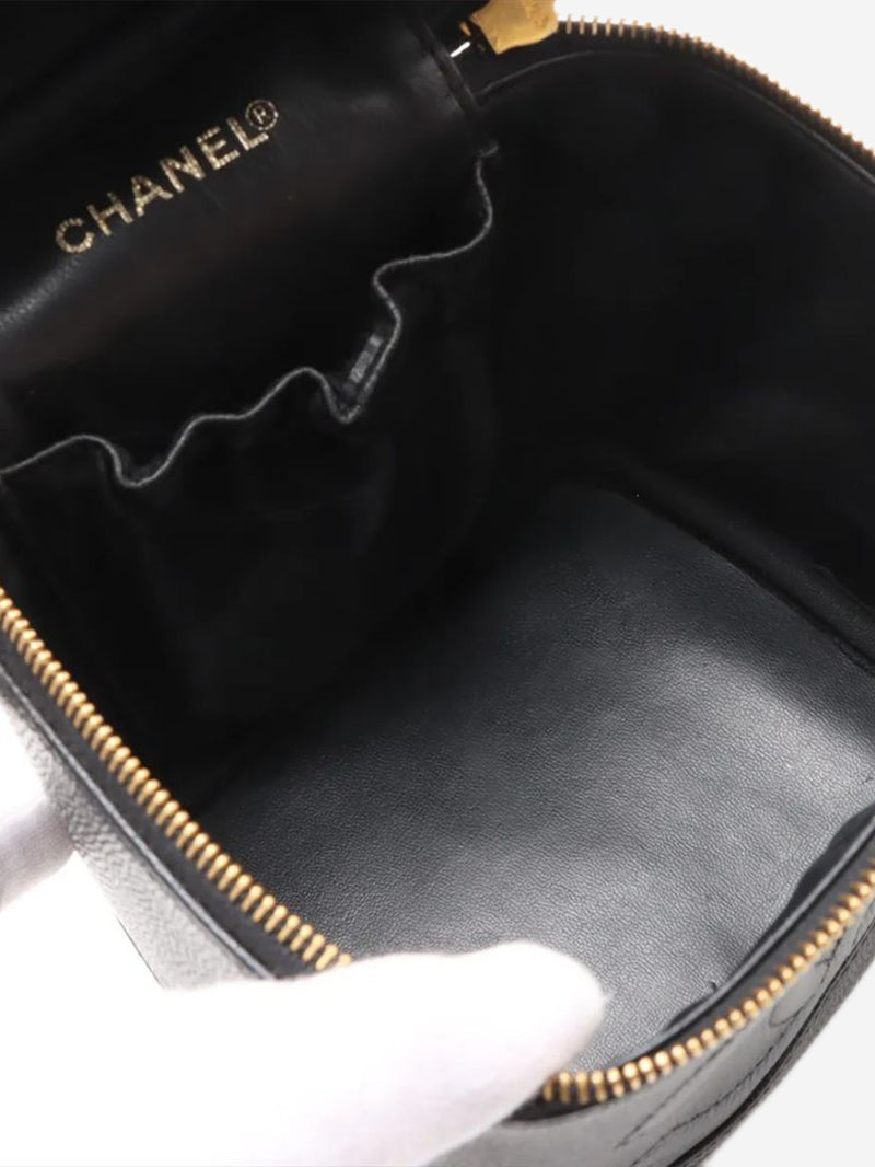 Black vintage 2000 Coco Mark caviar Vanity bag