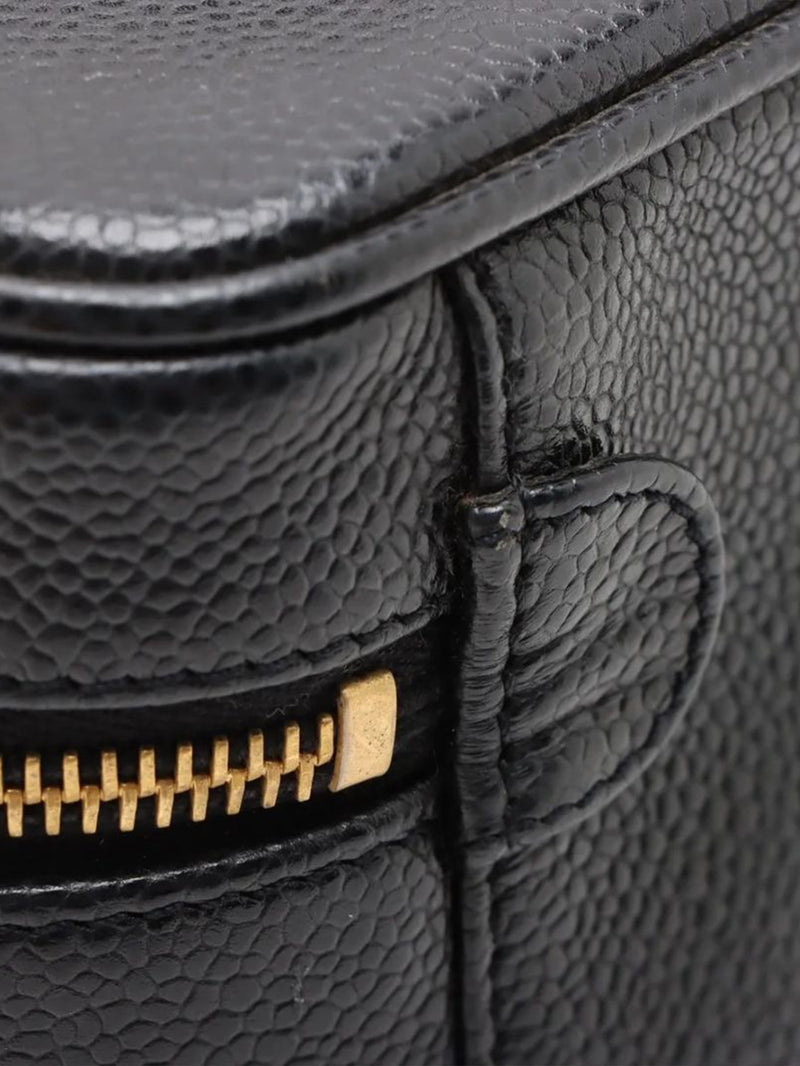 Black vintage 2000 Coco Mark caviar Vanity bag