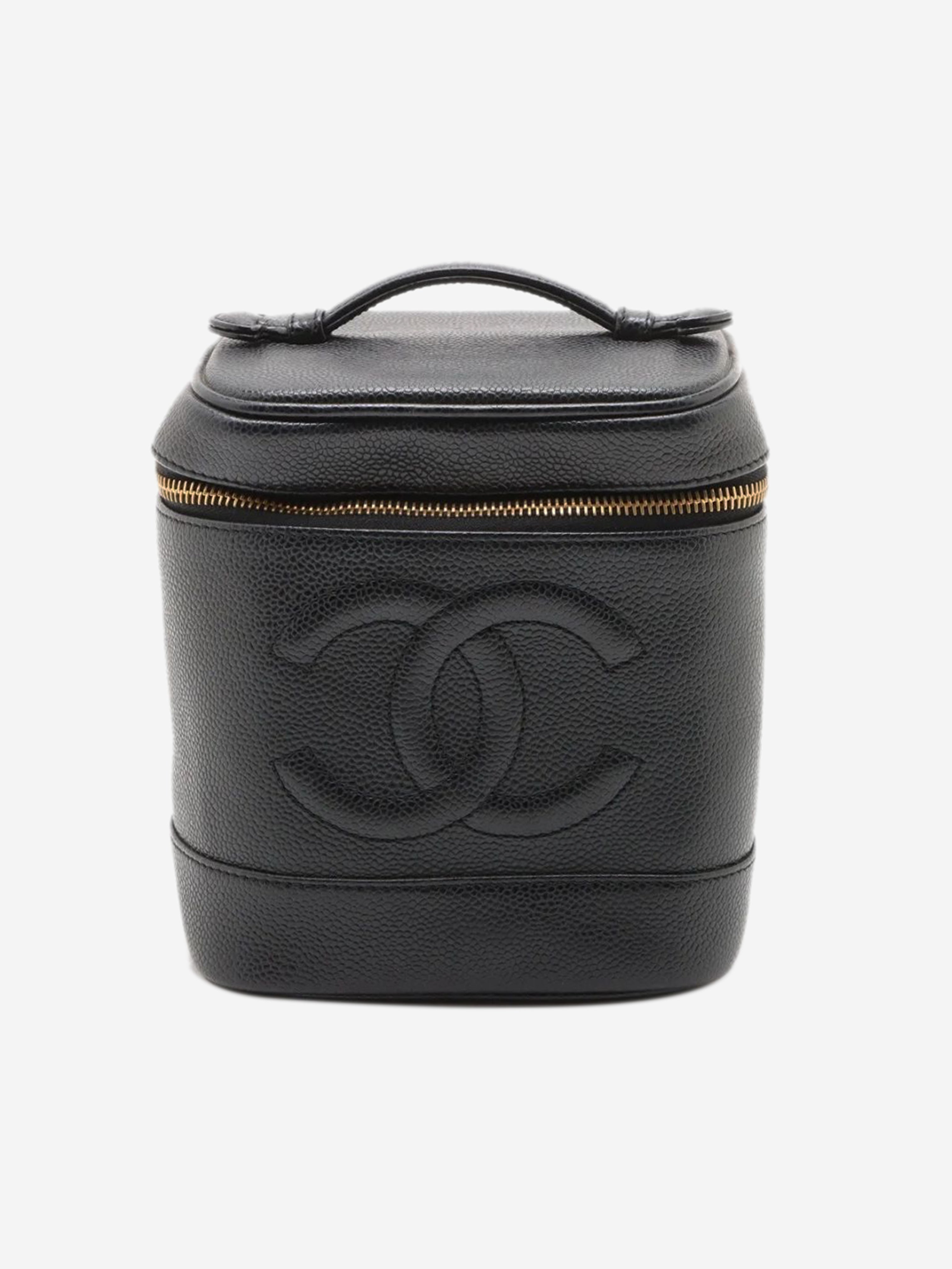 Black vintage 2000 Coco Mark caviar Vanity bag