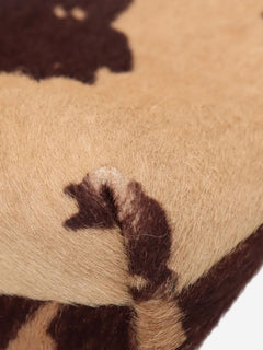 Brown cow-print pony-hair shoulder bag