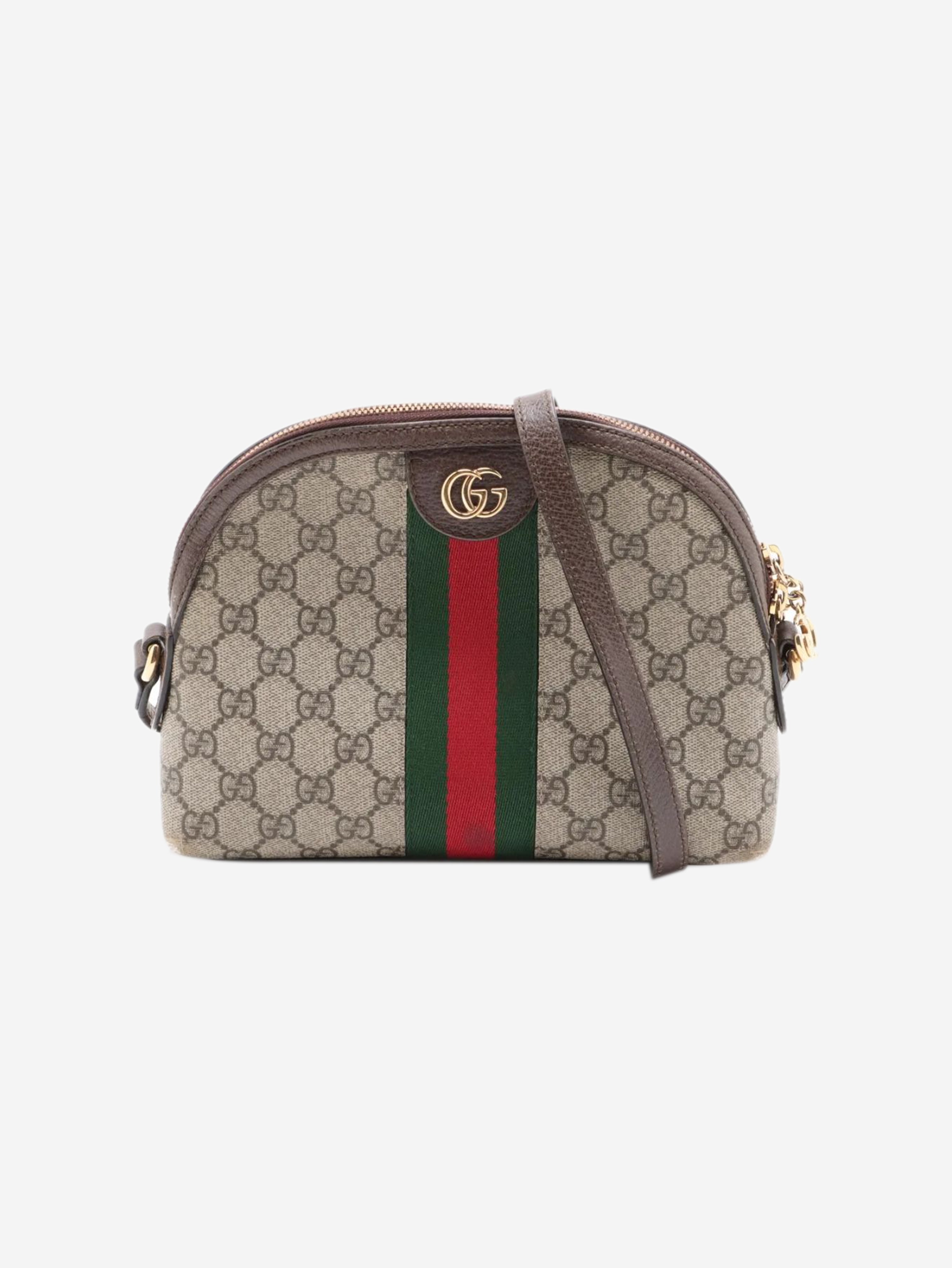 Brown GG Supreme Ophidia shoulder bag