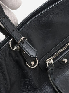 Black Papier leather 2way bag