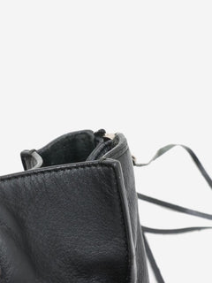 Black Papier leather 2way bag