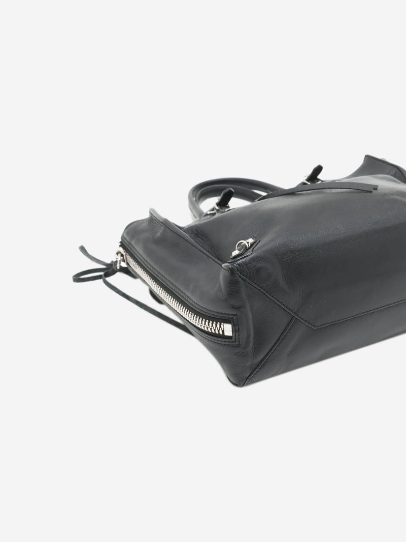 Black Papier leather 2way bag