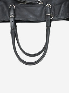 Black Papier leather 2way bag