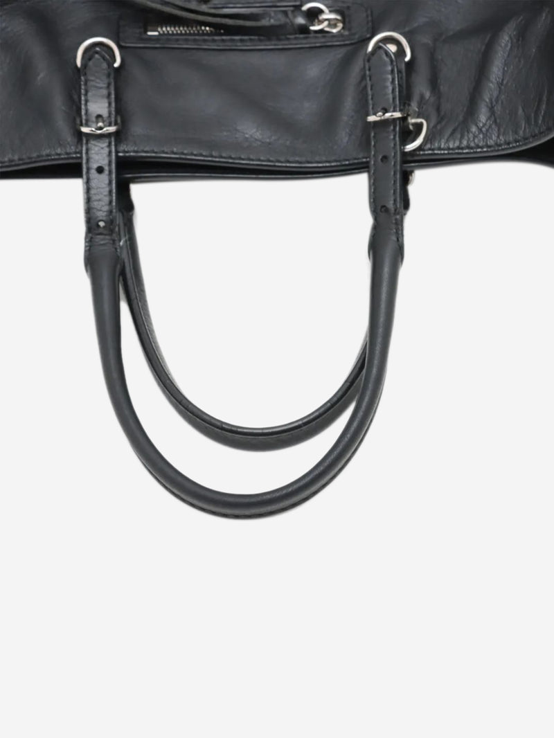 Black Papier leather 2way bag