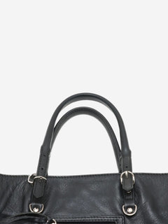 Black Papier leather 2way bag