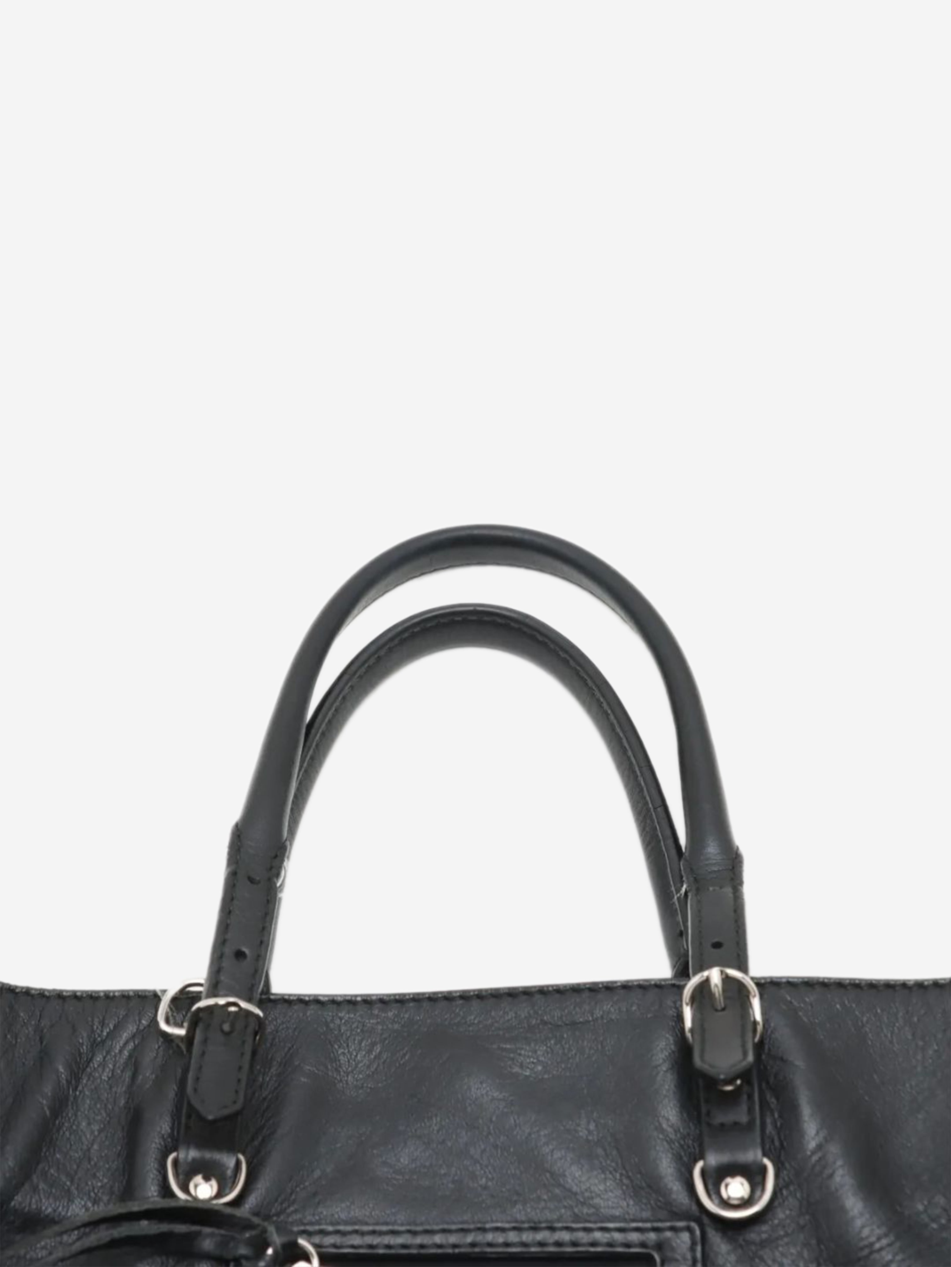 Black Papier leather 2way bag