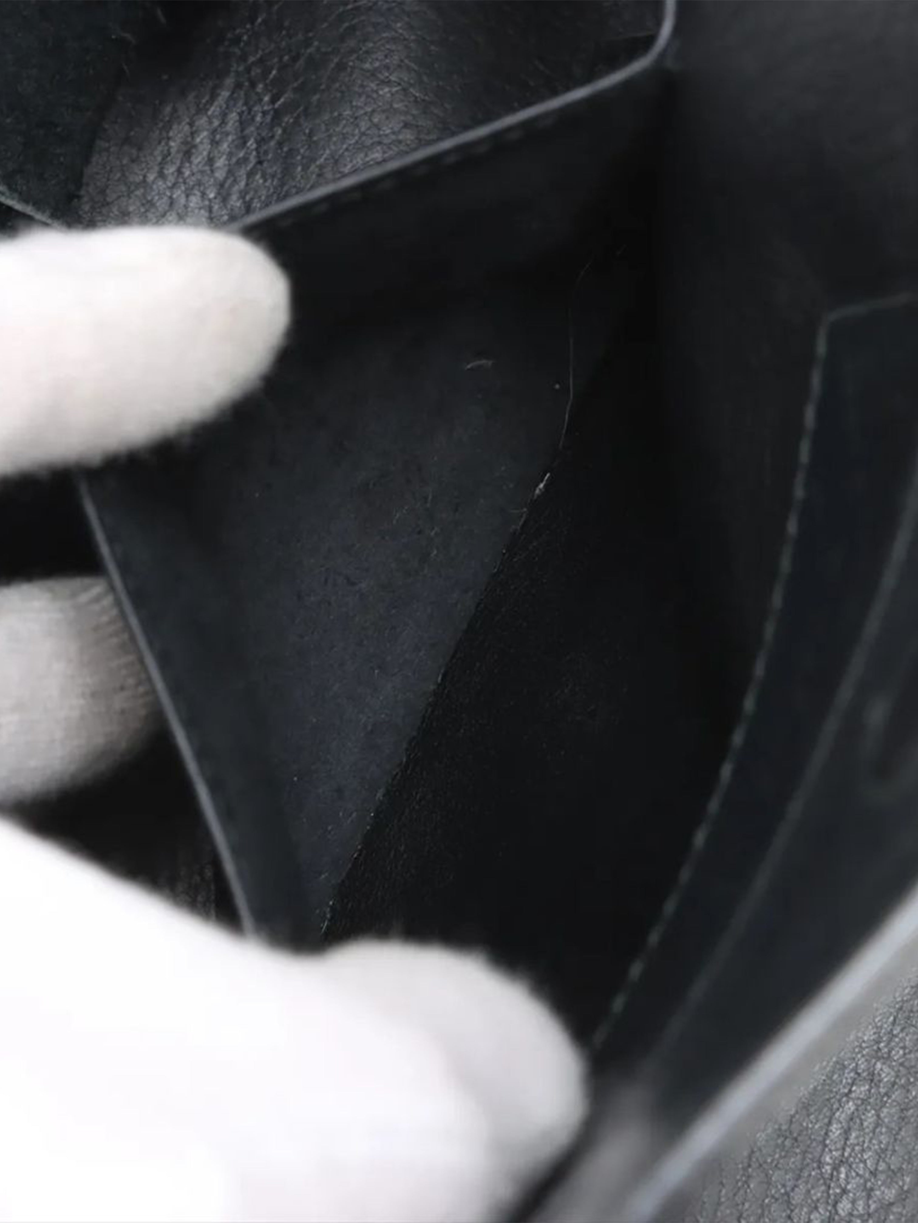 Black Papier leather 2way bag