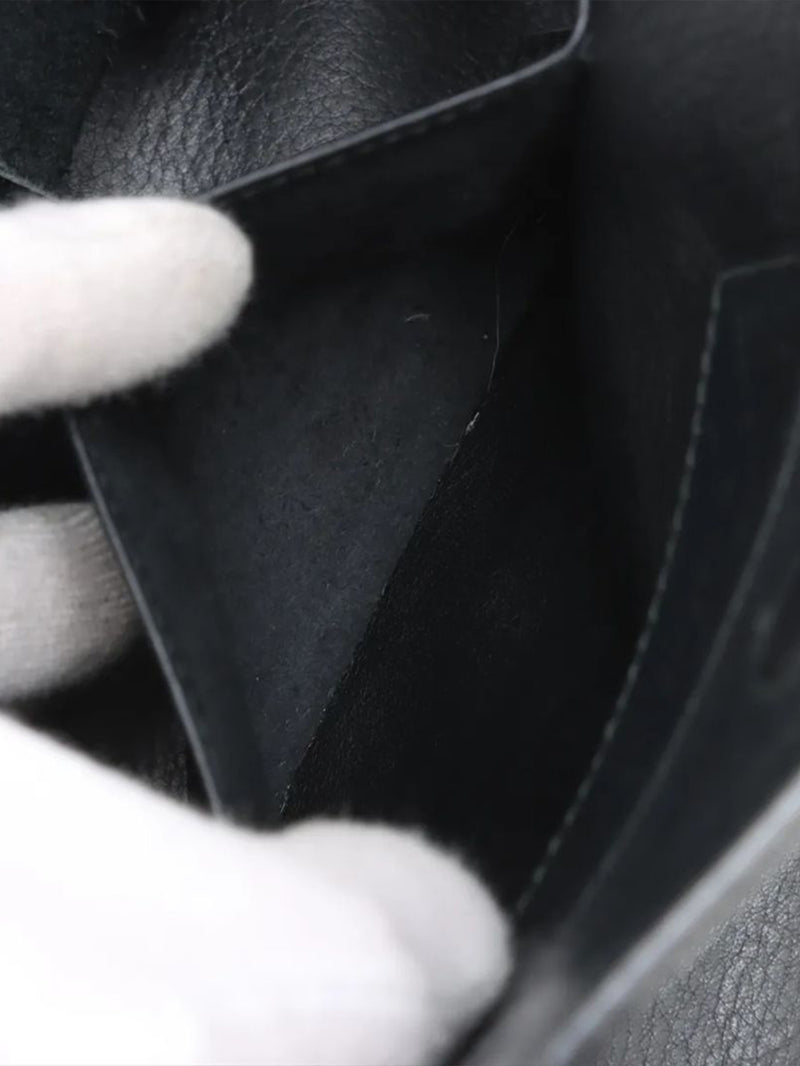 Black Papier leather 2way bag