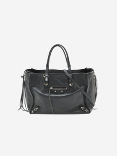 Black Papier leather 2way bag
