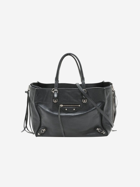 Black Papier leather 2way bag alternate image
