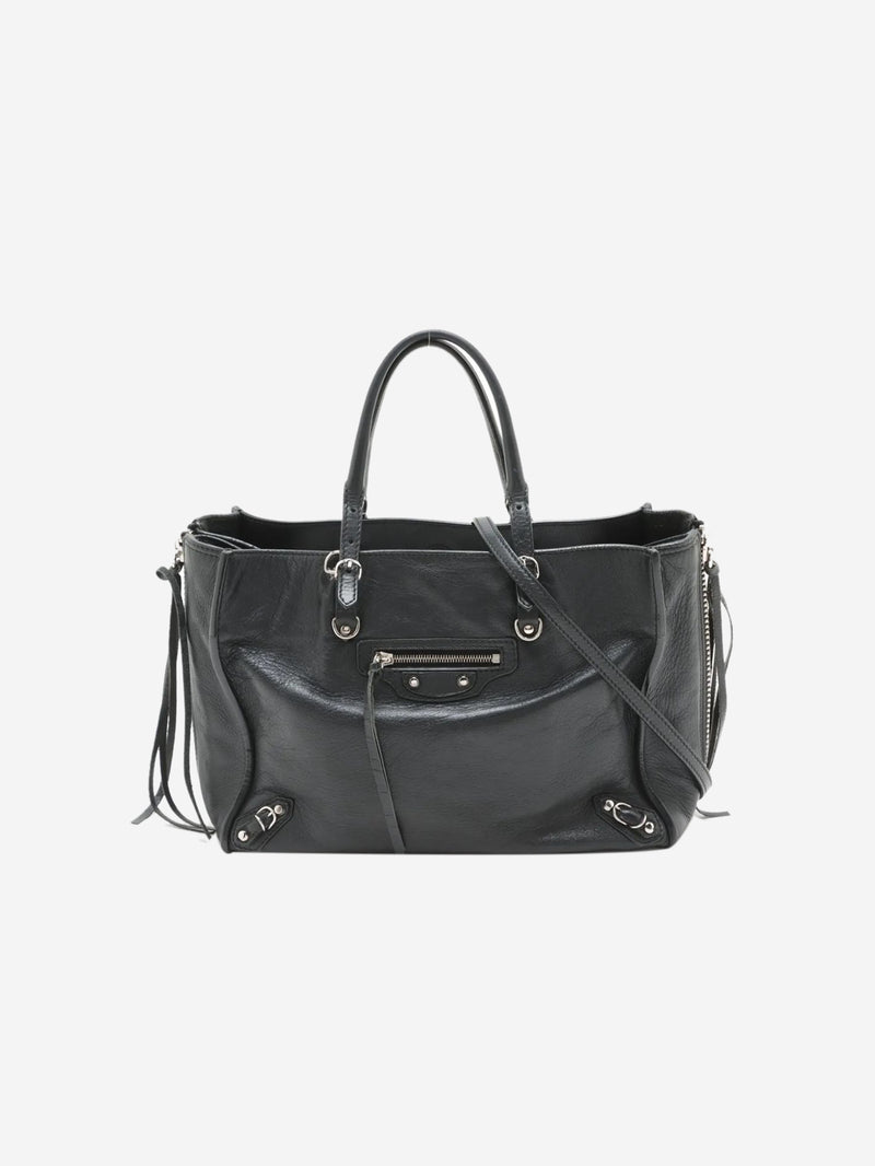 Black Papier leather 2way bag