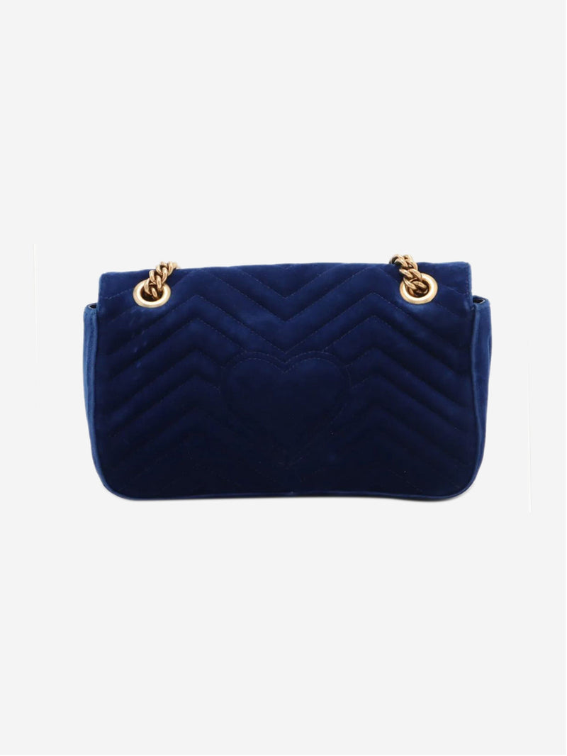 Blue GG Marmont velvet chain shoulder bag Cross-body bags Gucci 