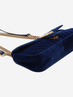 Blue GG Marmont velvet chain shoulder bag Cross-body bags Gucci 