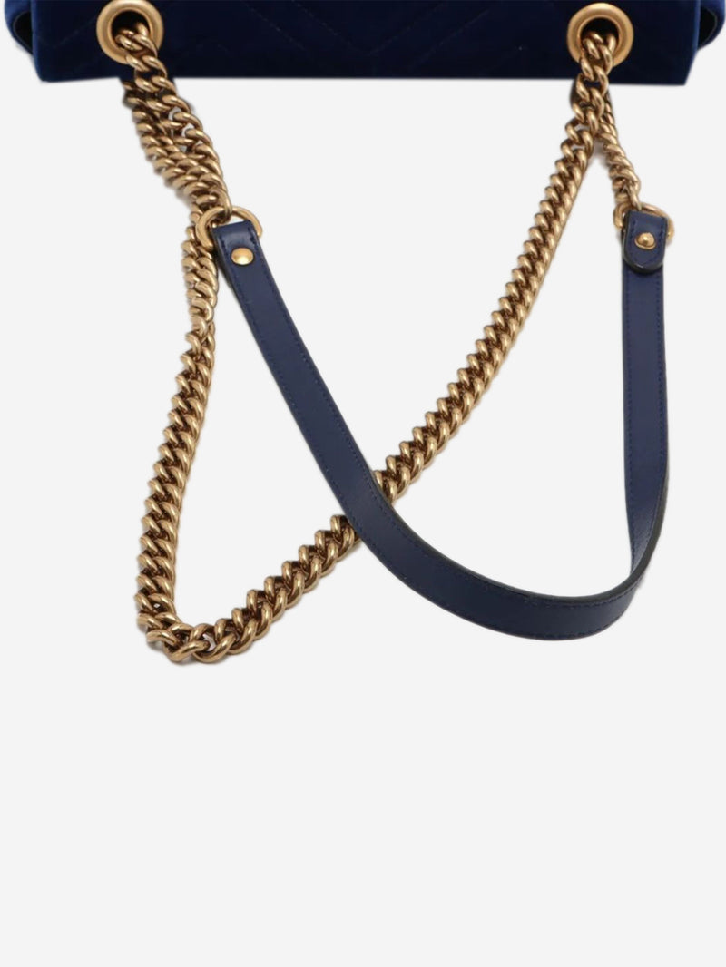 Blue GG Marmont velvet chain shoulder bag Cross-body bags Gucci 