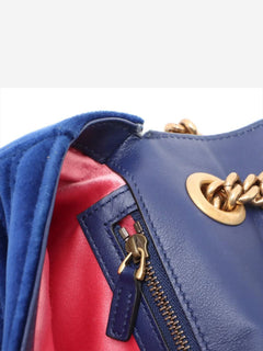Blue GG Marmont velvet chain shoulder bag Cross-body bags Gucci 