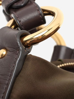 Khaki Tessuto nylon and leather shoulder bag