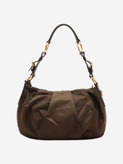 Khaki Tessuto nylon and leather shoulder bag