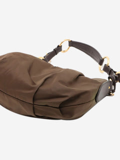Khaki Tessuto nylon and leather shoulder bag