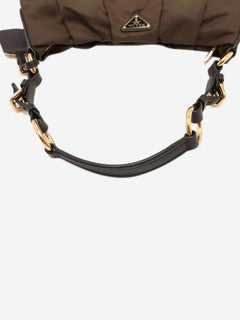 Khaki Tessuto nylon and leather shoulder bag