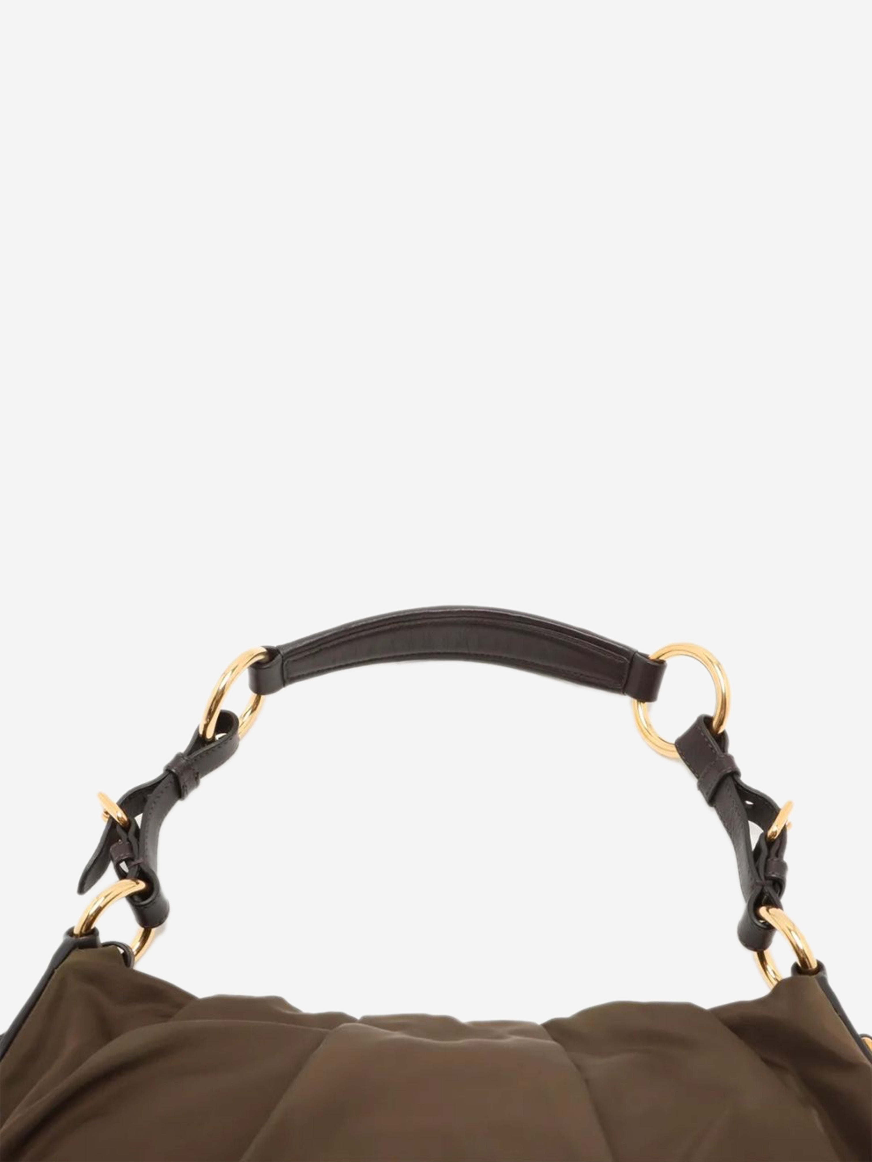 Khaki Tessuto nylon and leather shoulder bag