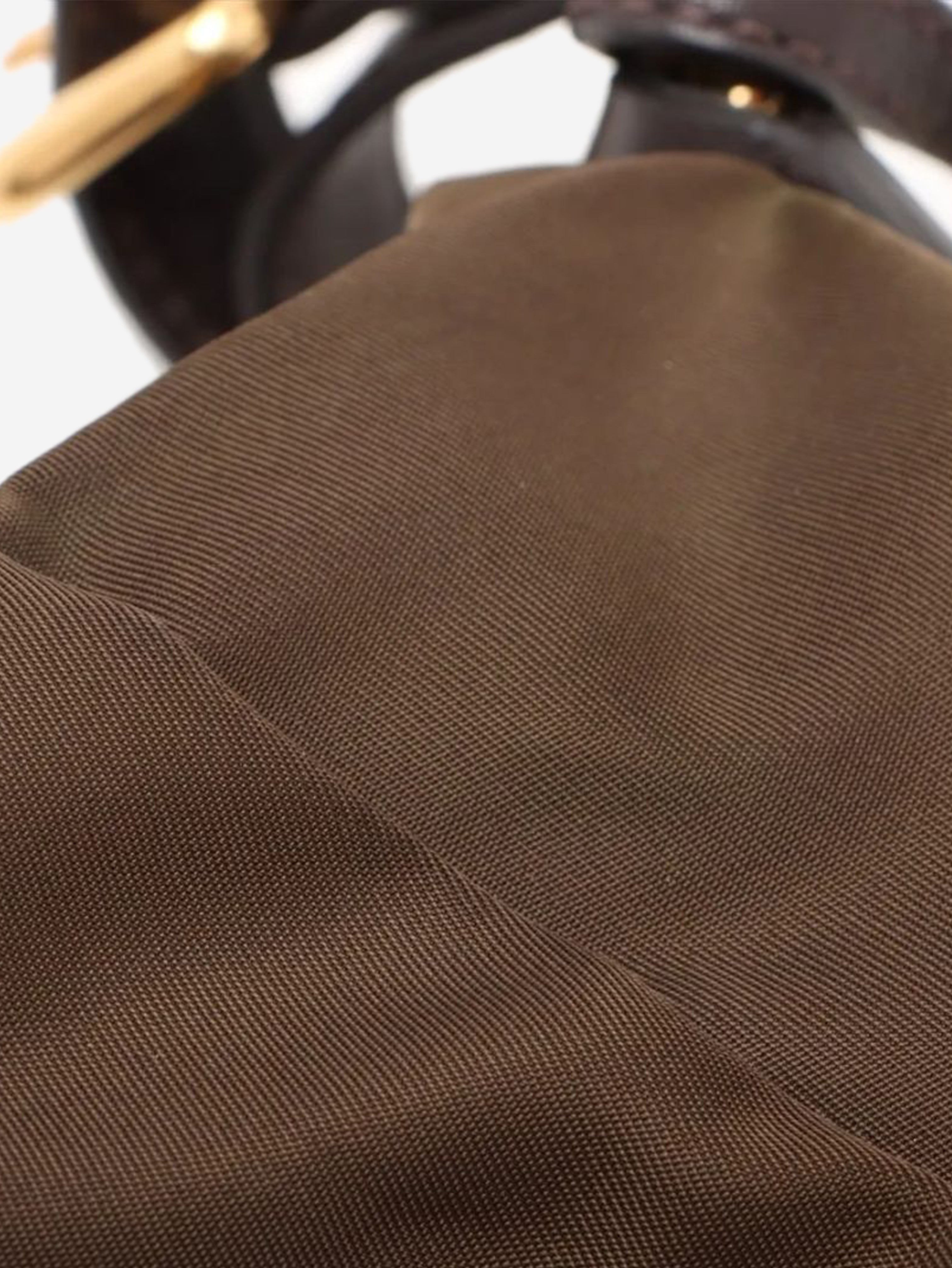 Khaki Tessuto nylon and leather shoulder bag