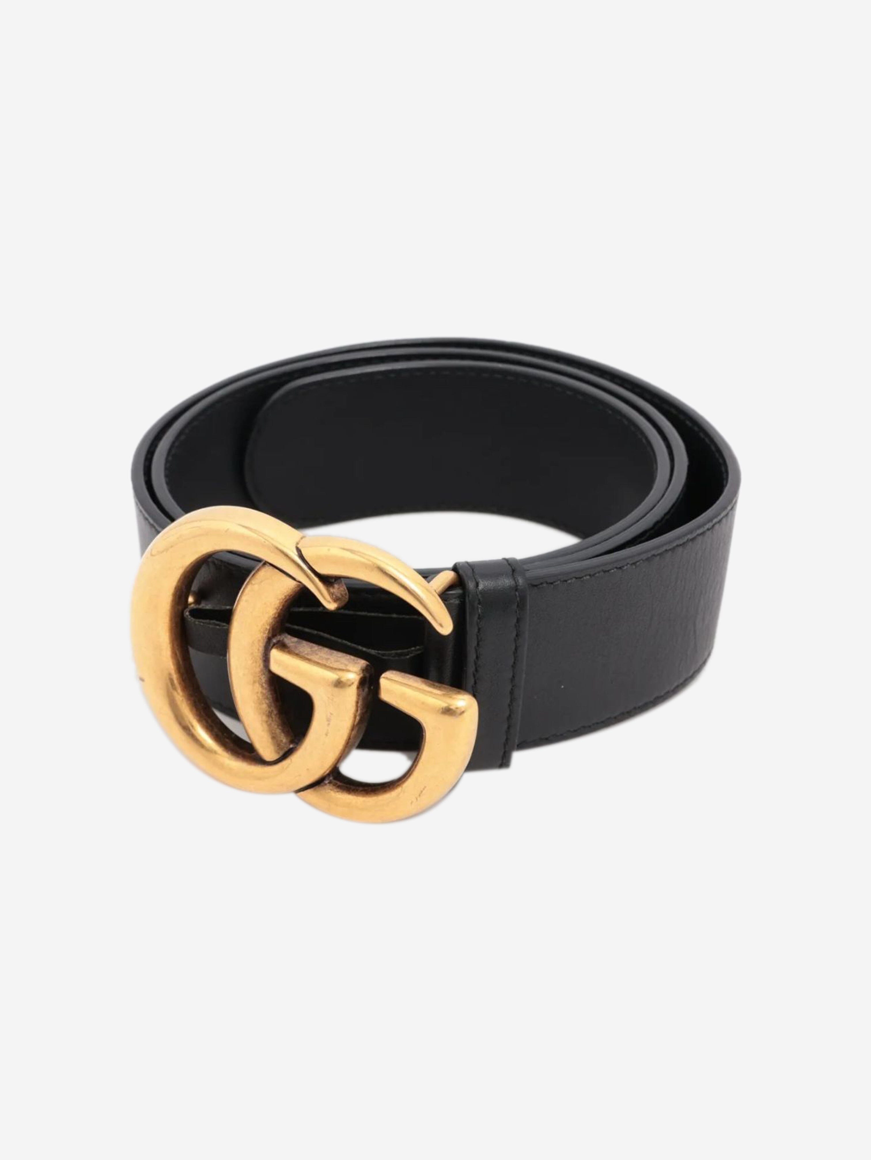Black GG Marmont leather belt Belts Gucci 