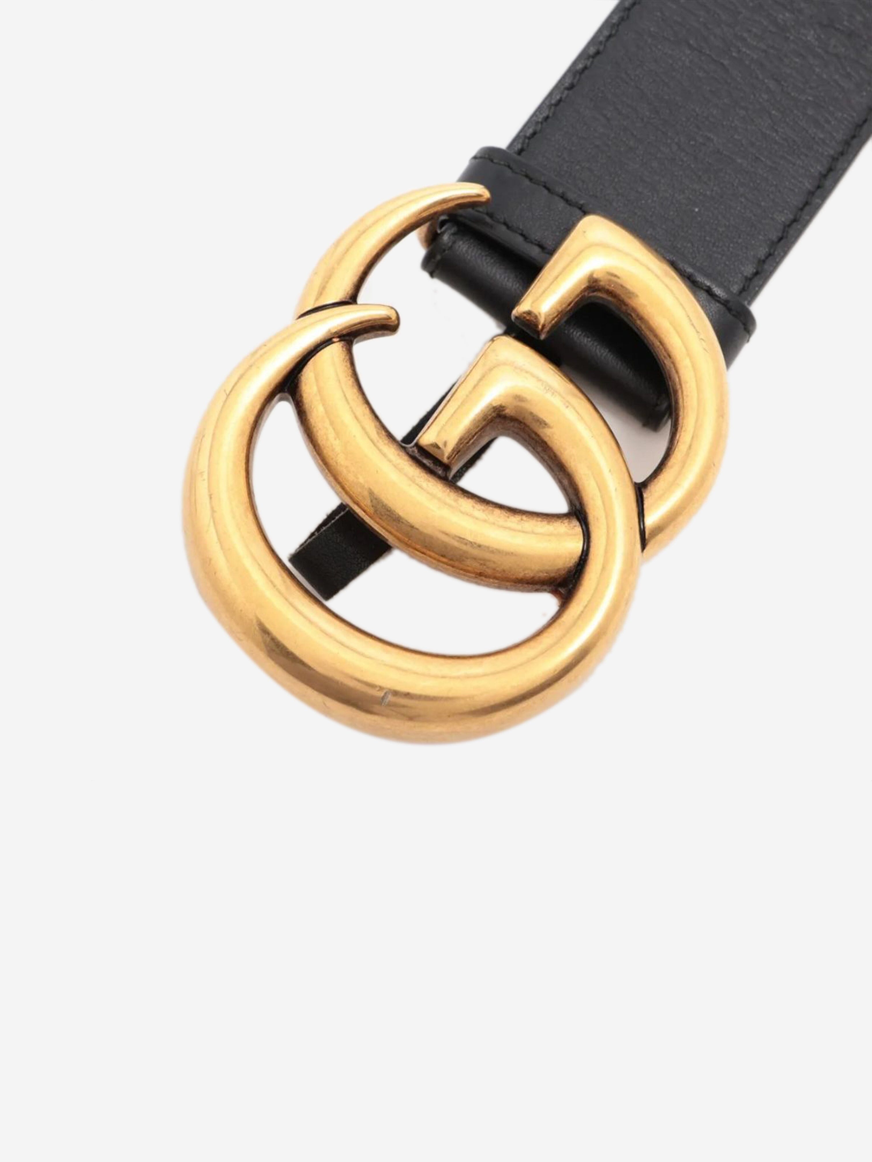Black GG Marmont leather belt Belts Gucci 