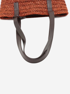 Brown Paris Panier raffia & leather tote bag Tote Bags Saint Laurent 