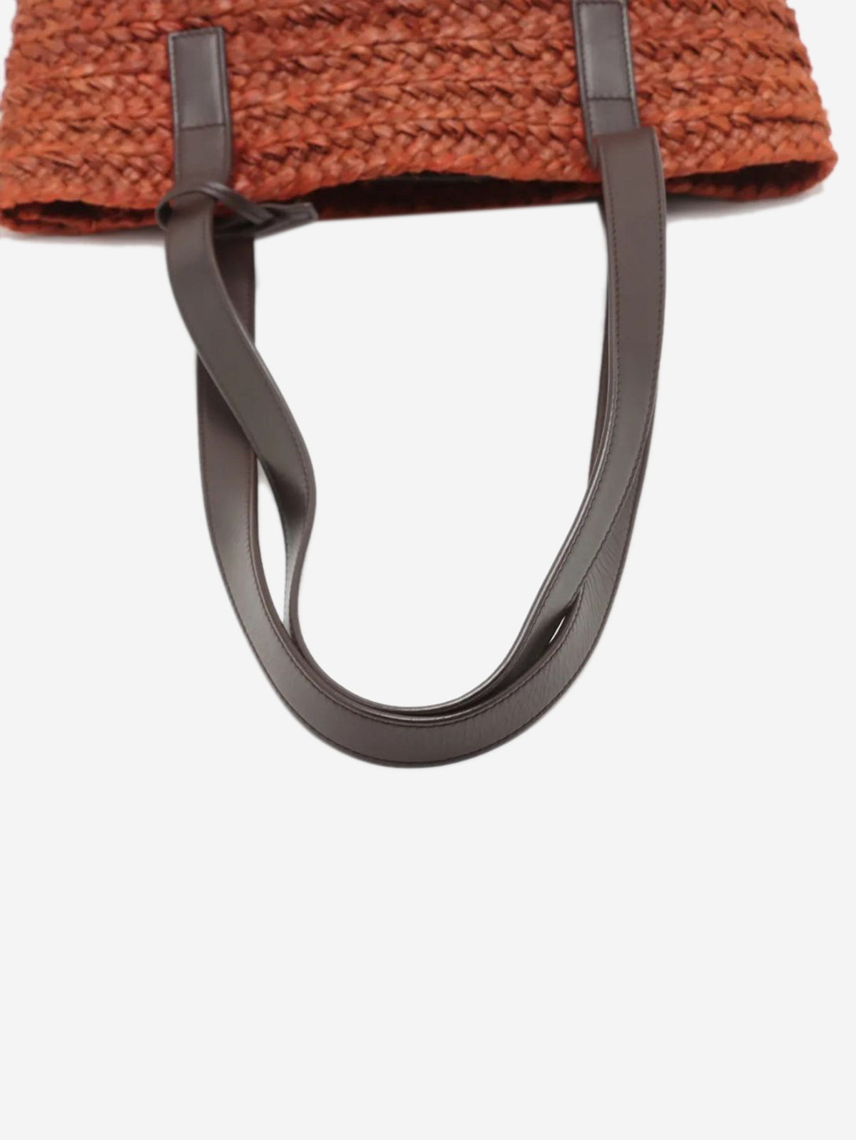 Brown Paris Panier raffia & leather tote bag Tote Bags Saint Laurent 