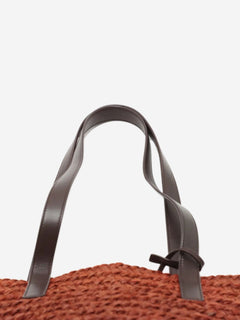 Brown Paris Panier raffia & leather tote bag Tote Bags Saint Laurent 