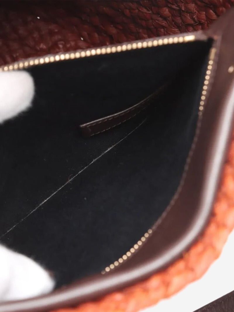 Brown Paris Panier raffia & leather tote bag Tote Bags Saint Laurent 