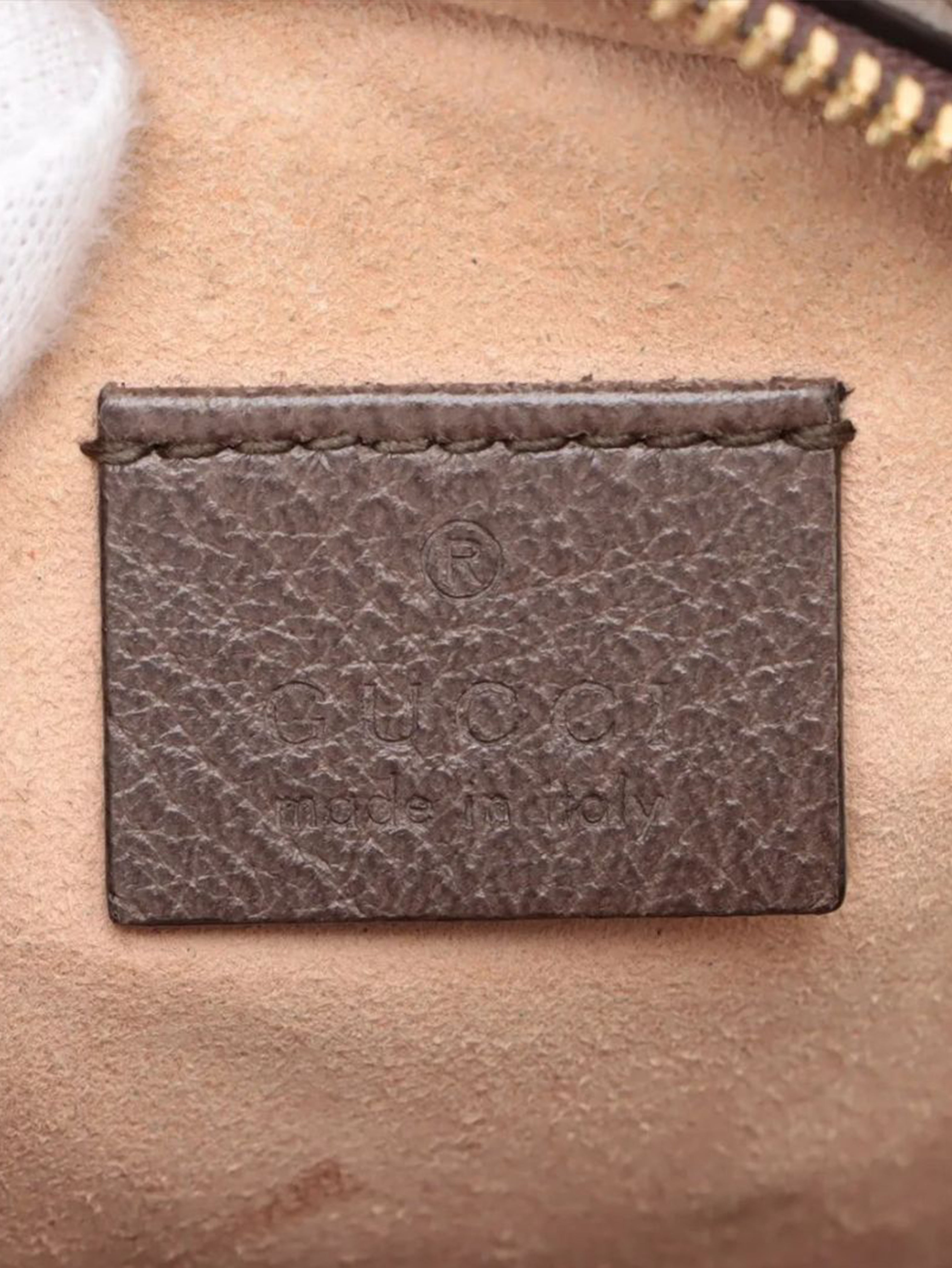 Brown GG Ophidia mini round chain shoulder bag