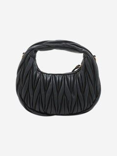 Black Matelassé leather 2way bag Shoulder bags Miu Miu 