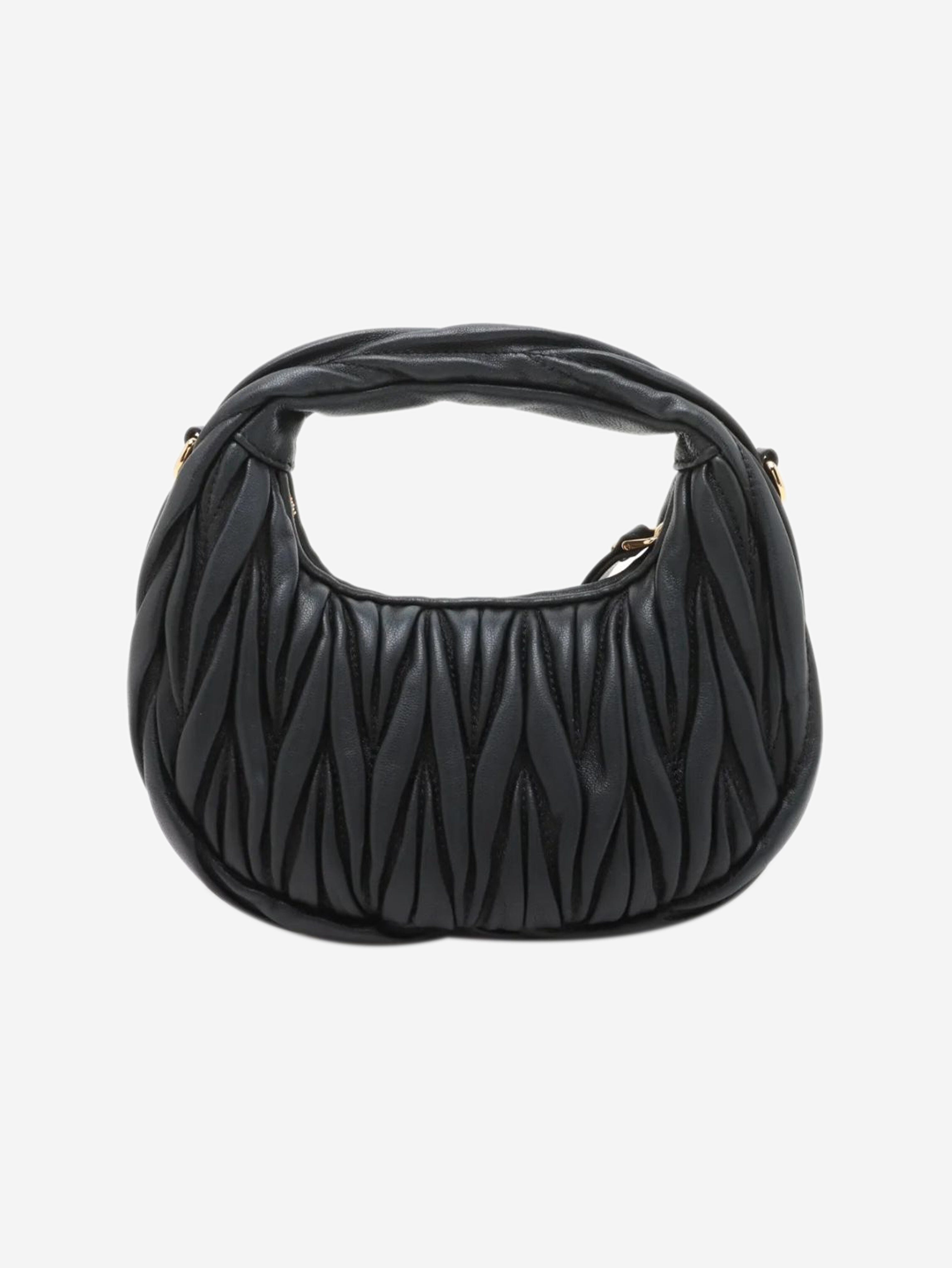 Black Matelassé leather 2way bag Shoulder bags Miu Miu 