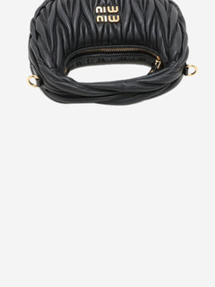 Black Matelassé leather 2way bag Shoulder bags Miu Miu 