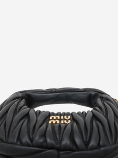 Black Matelassé leather 2way bag Shoulder bags Miu Miu 