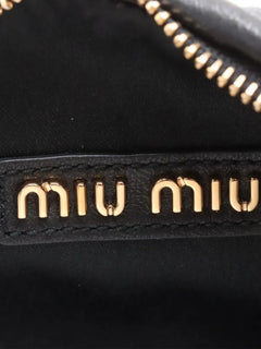 Black Matelassé leather 2way bag Shoulder bags Miu Miu 