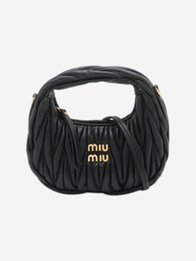 Black Matelassé leather 2way bag Shoulder bags Miu Miu 