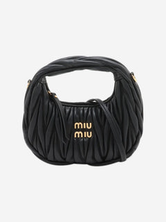 Black Matelassé leather 2way bag Shoulder bags Miu Miu 