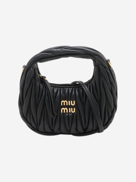 Black Matelassé leather 2way bag product image