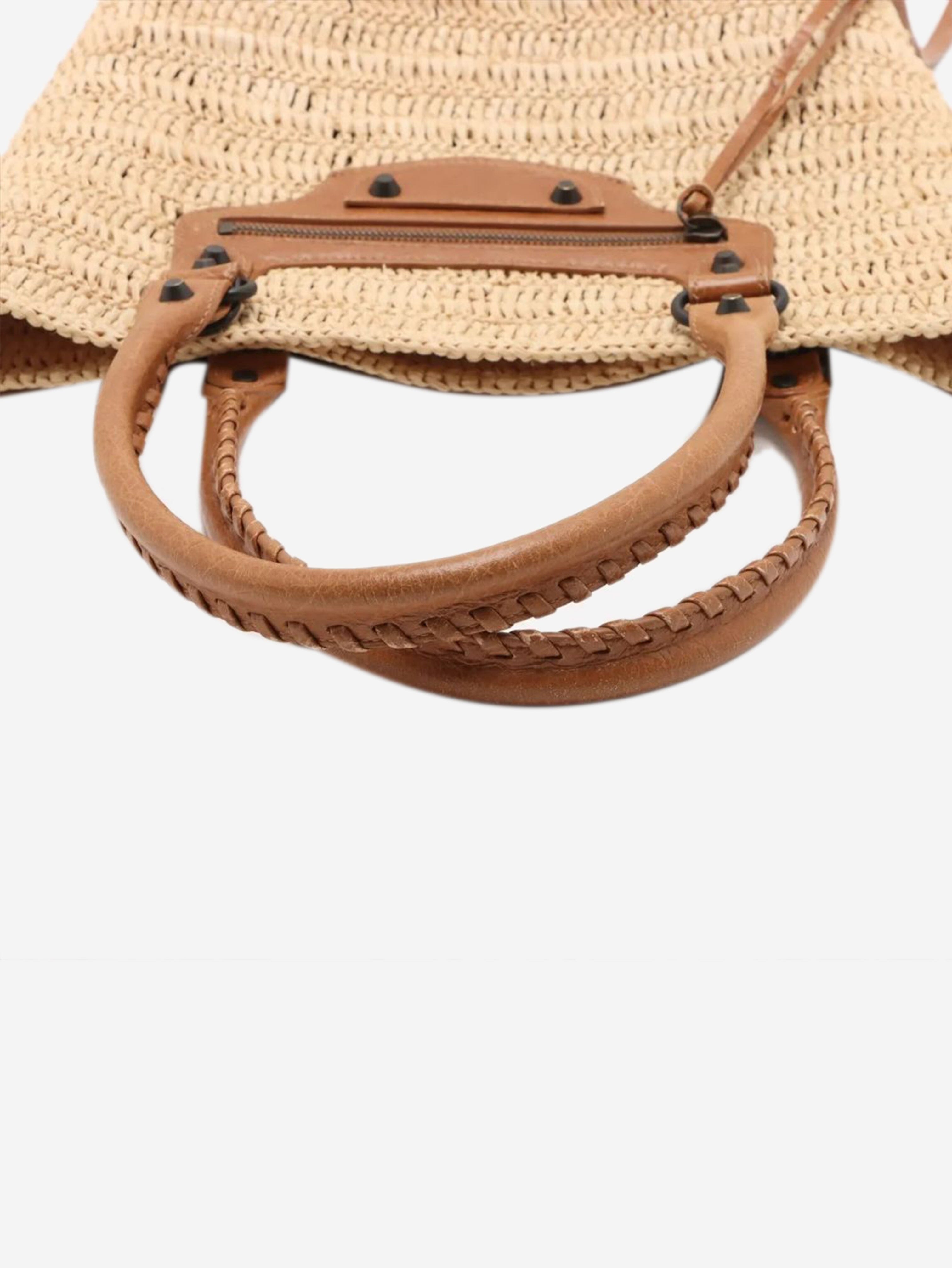 Neutral Le City raffia tote bag Tote Bags Balenciaga 