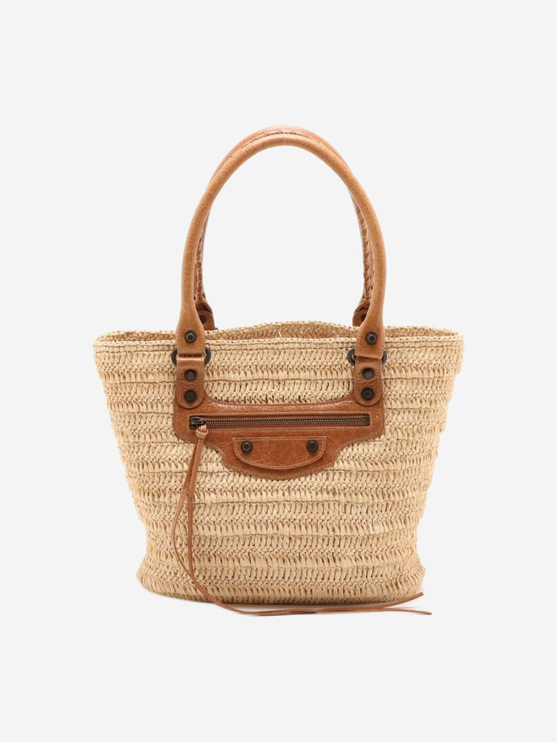 Neutral Le City raffia tote bag Tote Bags Balenciaga 